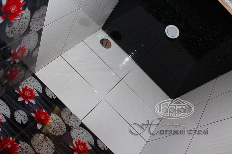 натяжной потолок с блестящими искрами