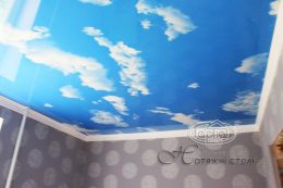 натяжные потолки небо с облаками фото